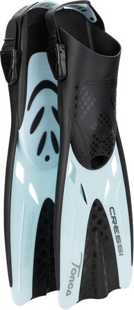 Набір для підводного плавання Cressi Tino Adventure S/M, маска, трубка і ласти, чорний/бірюзовий, унісекс