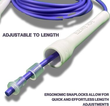 Професійне скакалка Elevate Speed Rope MAX з міцного PVC, нейлонового сердечника, довжина до 3 метрів, чорні/білі ручки (фіолетовий)