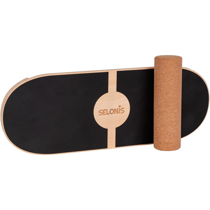 Балансборд дерев'яний для дорослих та дітей: тренування координації, фізіотерапія, серфінг, скейтборд, фітнес, кросфіт, йога. З матом та без. 80x30 см. Натуральне дерево