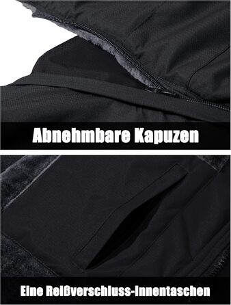 Чоловіча зимова куртка MAGCOMSEN з флісовою підкладкою, водонепроникна та вітронепроникна, тепла софтшел куртка для активного відпочинку з капюшоном, чорний/сірий колір