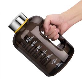 Спортивна пляшка для води Vennerli 2,5 л з ручкою та позначками часу, чорна, витокозахисна