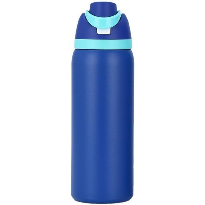 32oz ізольована пляшка з нержавіючої сталі з трубочкою, синя, для води, BPA-free, герметична, для спорту та подорожей