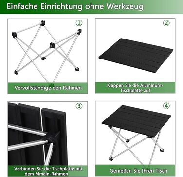 Складаний туристичний стіл Liantral: легкий, компактний, з сумкою для пікніка, кемпінгу, риболовлі та відпочинку на природі