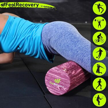 Масажний ролер Feel Recovery для фасції, м'який, для початківців, 45x15 см, EVA, середньої жорсткості, для спини, ніг, шиї, рожевий, для йоги та пілатесу