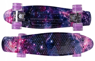 Пенні-борд MalPlay Fiszka, рожевий, 56 см, світлодіодні колеса LED, підшипники ABEC-7