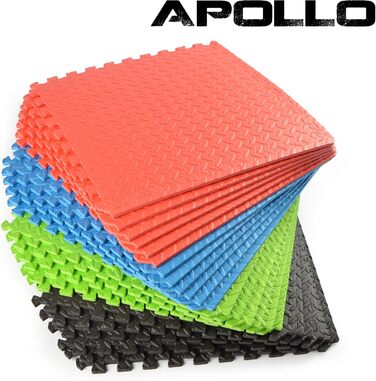 Набір захисних матів Apollo 6 шт., 60x60x1,2 см, протиковзкі EVA килимки для фітнесу, підлогові ізоляційні пазли для спорту, йоги, тренувань