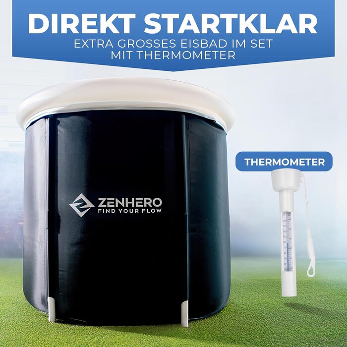 Набір для криотерапії Zenhero Recovery Eisbad (85 см Ø) – комфорт та простір, термометр, 5 шарів ізоляції