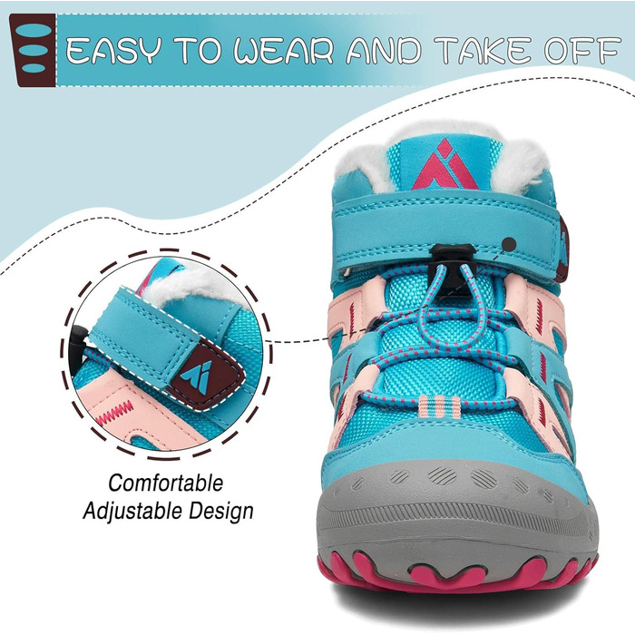 Дитячі зимові черевики Mishansha: теплі, з підкладкою, для хлопчиків та дівчаток, на шнурівці, розмір 24-38 (29 EU), блакитні