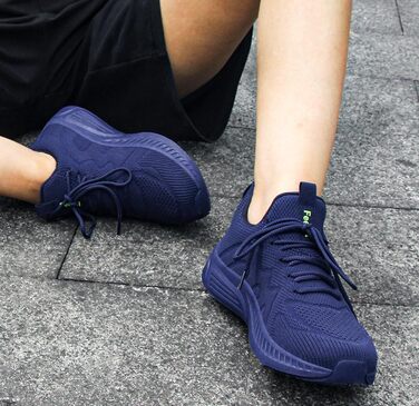 Кросівки Feethit для чоловіків: спортивні, для бігу, тенісу, фітнесу, джогінгу, ходьби. Легкі, дихаючі, повсякденні, для вуличної бігової активності. Розмір 45 EU, темно-синій.