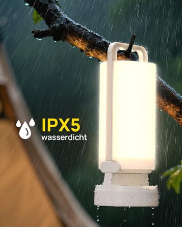 Сонячна кемпінгова лампа Eventek 8000mAh з LED, 3 режими, сенсорне керування, IPX5, для кемпінгу, подорожей та надзвичайних ситуацій