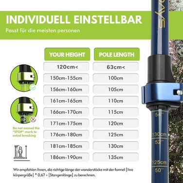 Трекінгові телескопічні палиці Nordic Walking для жінок і чоловіків, алюмінієві, 63-135 см, з корковою ручкою і гумовим наконечником