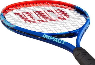 Тенісна ракетка Wilson Impact для дорослих, синя/червона, розмір 4-1/4