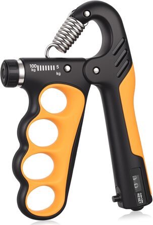Регульований ручний тренажер для зміцнення рук та пальців, 5-100 кг, набір для тренувань, помаранчевий
