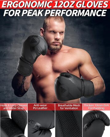 Боксерський мішок ASBRAVO 4 фути з PU для дорослих, комплект з 12OZ рукавицями для MMA, Муай Тай, кікбоксингу, тренувань вдома, бойових мистецтв (без наповнювача)