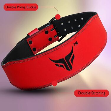 Mytra Fusion Gym Belt 4 дюйми: пояс для важкої атлетики, пауерліфтингу, підтримки спини, червоний (Small)