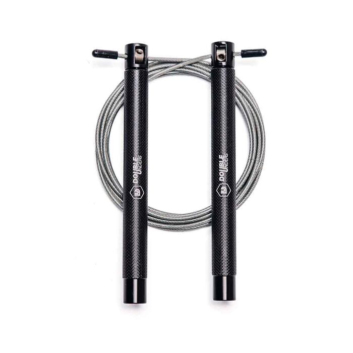 Скакалка Springseil Speed Rope: регульований, для CrossFit, боксу, фітнесу. Металеві ручки, срібно-чорний колір