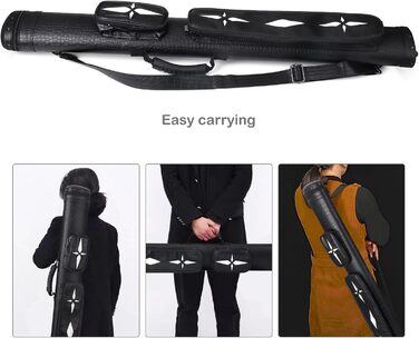 Чохол для більярдних київ на 2 киї з штучної шкіри, чорний