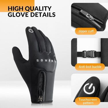 Велосипедні рукавички ROCKBROS з гелевою підкладкою та захистом зап'ястя. Теплі, вітрозахисні, нековзні рукавички для чоловіків та жінок.