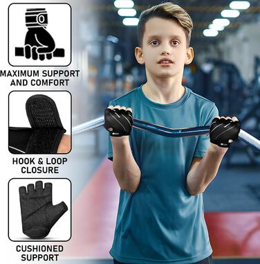 Фітнес рукавички Stealth Port для жінок та чоловіків - дихаючі, з неслизьким покриттям, з підкладкою для кросфіту, бодібілдингу, велоспорту та силових тренувань (XS, чорний)