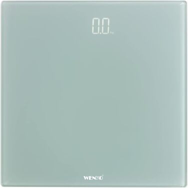 Цифрова вага для людей WENKO з LED-дисплеєм, точна, скляна, автоматичне вмикання/вимикання, Step-On технологія, до 150 кг, сіра