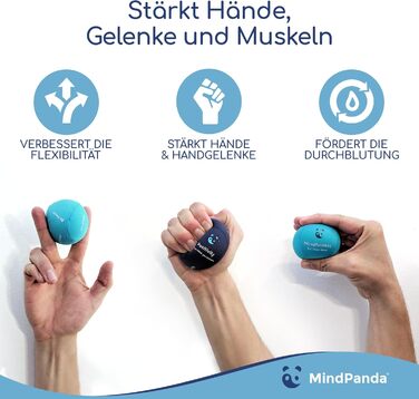 Антистрес-м'яч MindPanda Geist & Körper для дорослих (Океанський Бриз) - для рук, з подвійною/потрійною щільністю, для зняття тривоги та тренування кистей