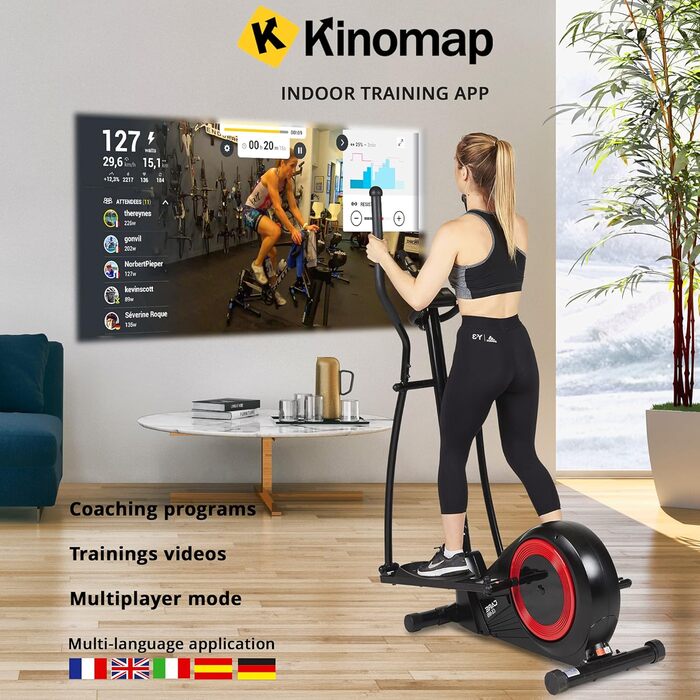 Еліптичний тренажер Care Fitness CE-665 з моторизованим регулюванням опору - 21 програма тренувань, 20 кг маховик, 24 рівні опору