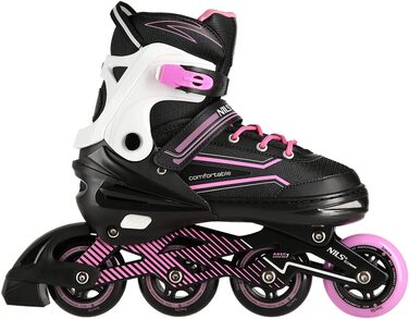 Жіночі роликові ковзани Nils ABEC7, регульовані, для дітей (чорно-рожеві, 39-42)