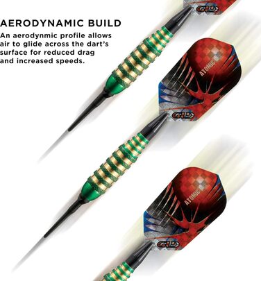 Дротики для дартсу VIPER Atomic Bee із м'яким наконечником, 16 г, зелений колір