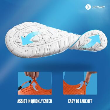 Водні черевики SIMARI WP001 для жінок та чоловіків, швидковисихаючі, для плавання, дайвінгу, серфінгу, йоги та відпочинку на природі, WP001, 216 Lila (42 EU, 233 Orange)