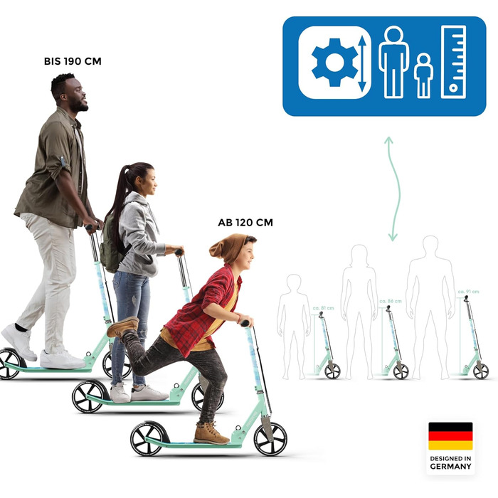 Міський самокат Apollo Phantom Pro City Scooter з великими колесами XXL, складний, регульований по висоті, для дорослих, дітей та підлітків. Водостійкий (Phantom Pro - Water)