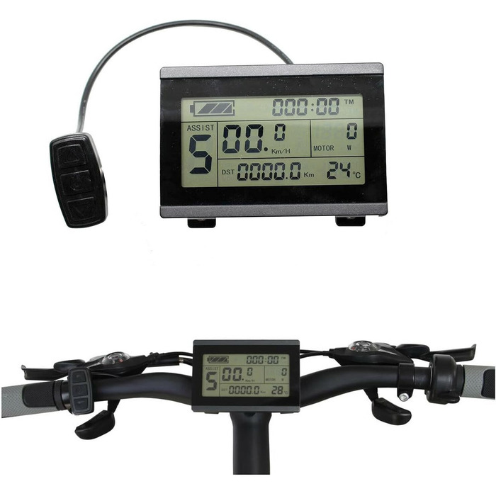 Дисплей Windmeile KT-LCD3 для електровелосипеда, підсвічування, водонепроникний, 24V/36V/48V, 5-контактний роз'єм Julet, бортовий комп'ютер, спідометр, LCD-екран для E-Bike і Pedelec
