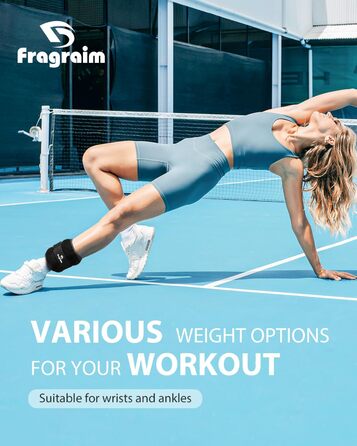 Ваги для ніг та рук Fragraim (2x0.5кг - 2x5кг) - залізні манжети для фітнесу, бігу, гімнастики