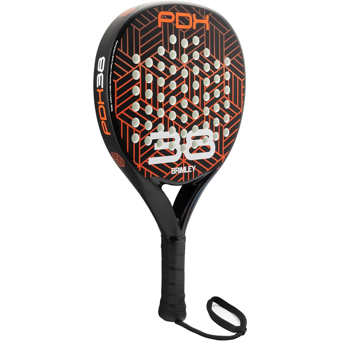 Плечовий захист Brimley Padelschläger Carbon PDX38 для падел-тенісу | 100% карбон, Eva-наповнювач | Для початківців та досвідчених гравців