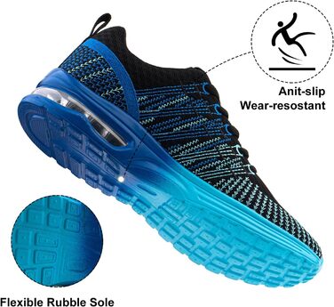 Жіночі кросівки для бігу Hitmars: спортивне взуття з повітряною подушкою, дихаюче, антиковзне, легке, для бігу по вулицях, снікерси, для джогінгу, фітнесу та ходьби. Розміри EU 36-42 (блакитні, 42 EU)