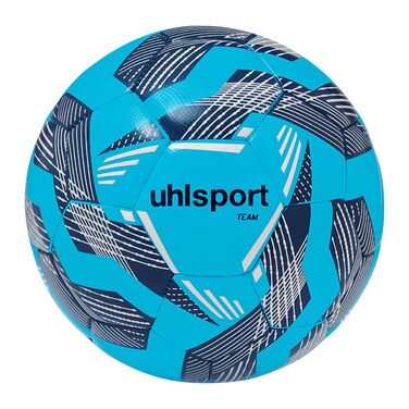М'ячі для футболу Uhlsport Team - тренувальні м'ячі для команди, дитячі та дорослі, розмір 4 та 5 (3 шт., блакитний/темно-синій/білий)