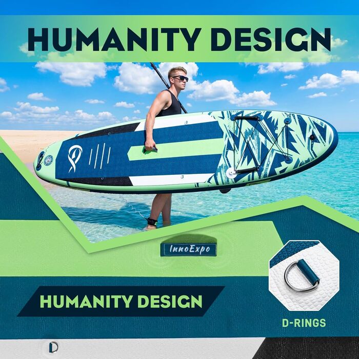 Надувні SUP-дошки InnoExpo 11' з преміум аксесуарами: стабільний дизайн, антиковзне покриття для підлітків та дорослих (з сидінням для каяка)