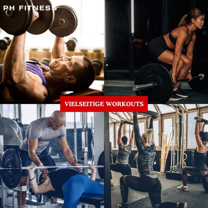 Олімпійські гумові диски PH Fitness 50 мм, чорні – комплект для штанги, для залу та дому, для важкої атлетики та силових тренувань