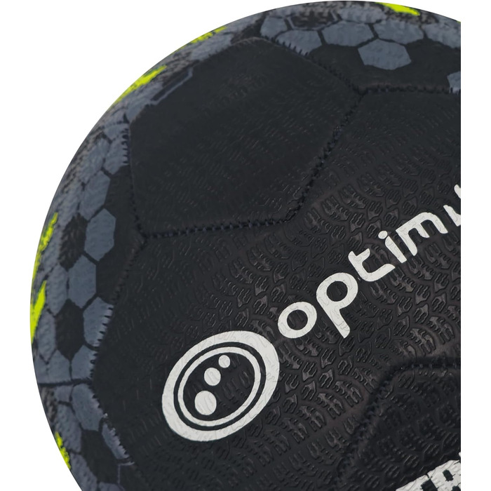 М'яч для вуличної футболу Optimum Unisex – високоякісний, зносостійкий гумовий м'яч, довговічний протектор, ідеальний для бетону та асфальту, для будь-якої погоди, багатокольоровий (5, чорний / жовтий)