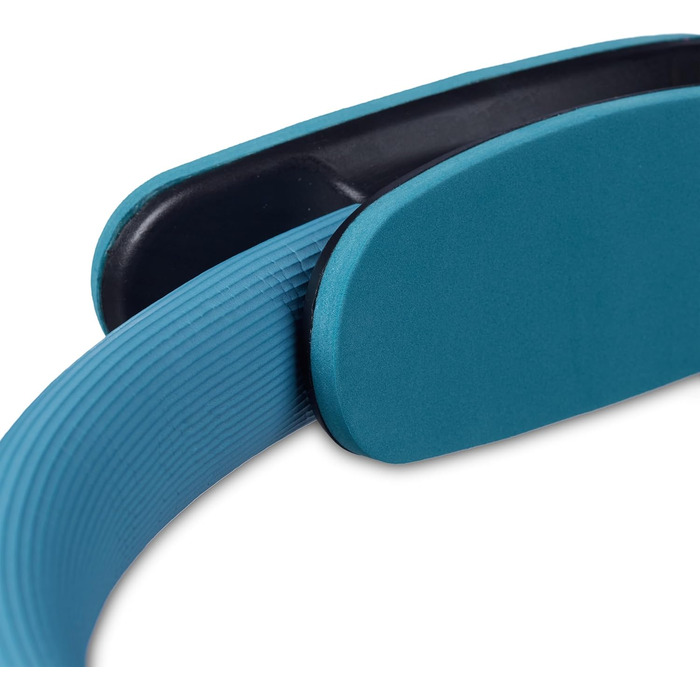 Кільце для пілатесу Relaxdays Bluefinity з подвійними ручками, з м'якою обшивкою, діаметр 39 см, скловолокно, з еластичними стрічками, турквенового кольору