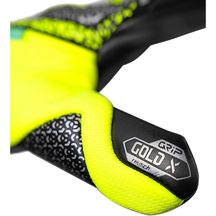Воротарські рукавиці Reusch Profi Attrakt Gold X NC - професійні, для тренувань та ігор на траві та штучному покритті, жовто-срібно-чорні