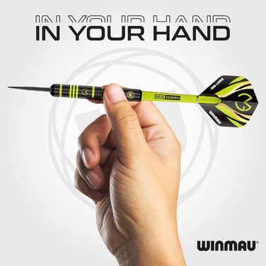 Дротики WINMAU Michael Van Gerwen vs Simon Whitlock, набір із 2-х, 22 г, сталевий наконечник, латунь, з оперенням та шaftами