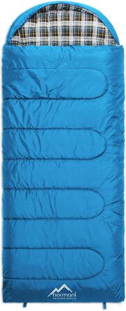 Сплячий мішок Normani Antarctica 4-в-1 для екстремальних умов, 220x90 см, Nylon Rip-Stop, Hollow Fiber 500+250 г/м², блакитний, ліворуч