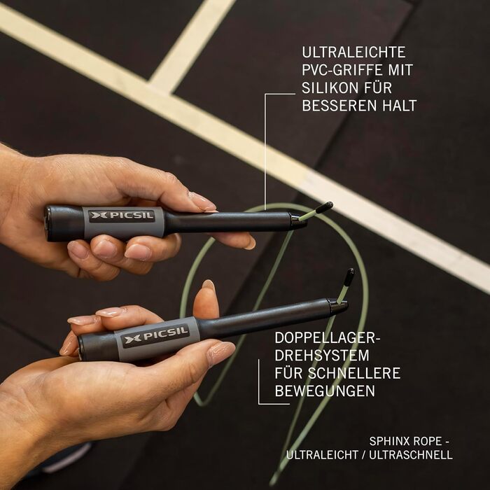 Стрибковий скакалка PICSIL Sphinx: регульована, з алюмінієвими ручками, для крос-тренінгу, фітнесу та Double Unders (білий)