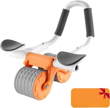 Ролер для пресу ABHDIEG з підставкою для ліктя, автоматичний відскік, тренування пресу вдома та в спортзалі, ролер з подвійним колесом для пресу