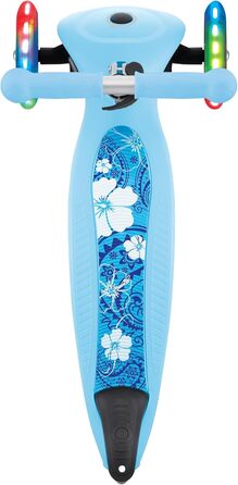 Самокат трьохколісний GLOBBER Junior Fantasy Lights, 120/80 мм, ABEC 5, складаний, LED-колеса, блакитний