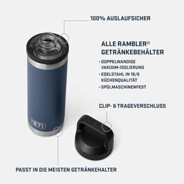 Термопляшка YETI Rambler з кришкою Chug, 532 мл