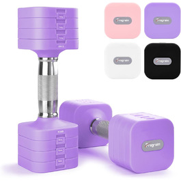 Набір гантелей Fragraim 5 кг x 2, регульовані, для дому, фітнесу, силових тренувань (фіолетовий)