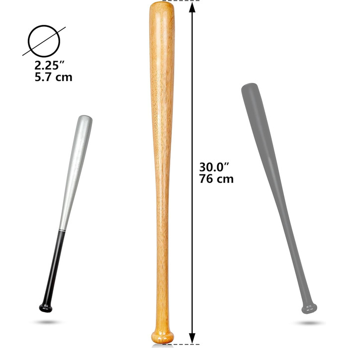 Біта для бейсболу Redfield з масиву екологічного дерева, 76 см, 2 кольори
