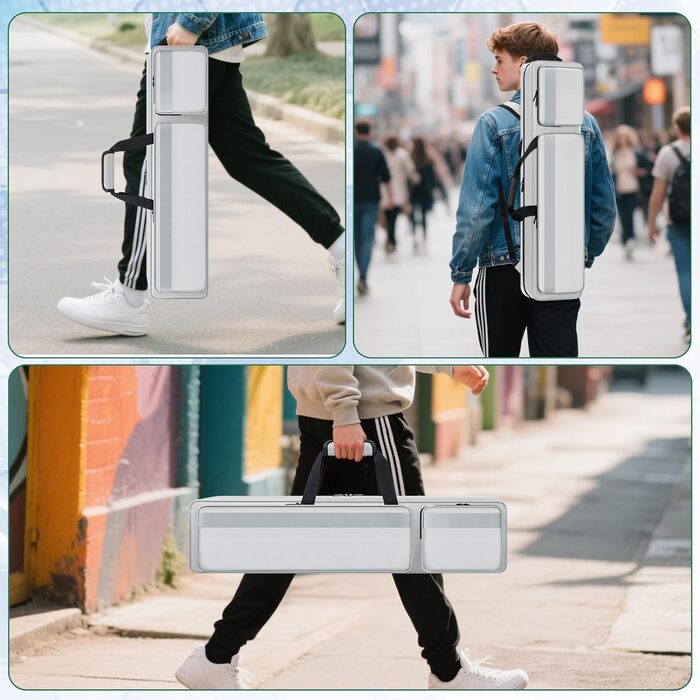 Чохол для більярдних київ Billardstocktasche: м'який, з декількома кишенями для 4 руків'їв та 5 концов, з рюкзак-лямками (сірий)