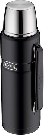 Термос для напоїв THERMOS Stainless King 1,2 л чорний матовий, 24 год гаряче/холодне + харчовий контейнер THERMOS Stainless King 0,71 л чорний матовий з ложкою, 14 год гаряче/24 год холодне